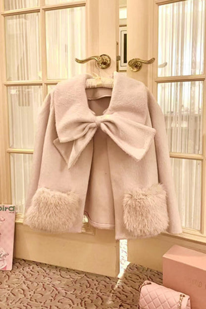 Ribbon Fur Coat + Fur Collar