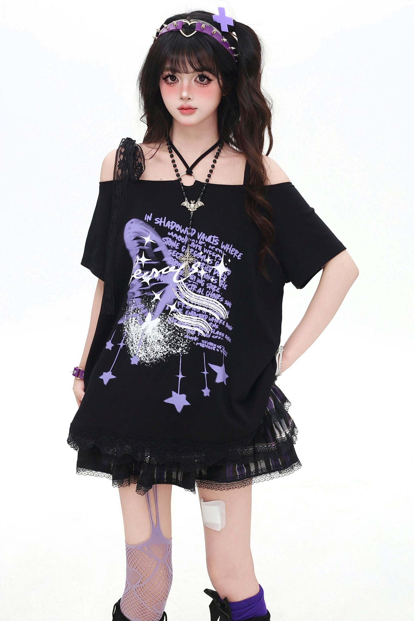 アジアンワンショルダールーズTシャツ