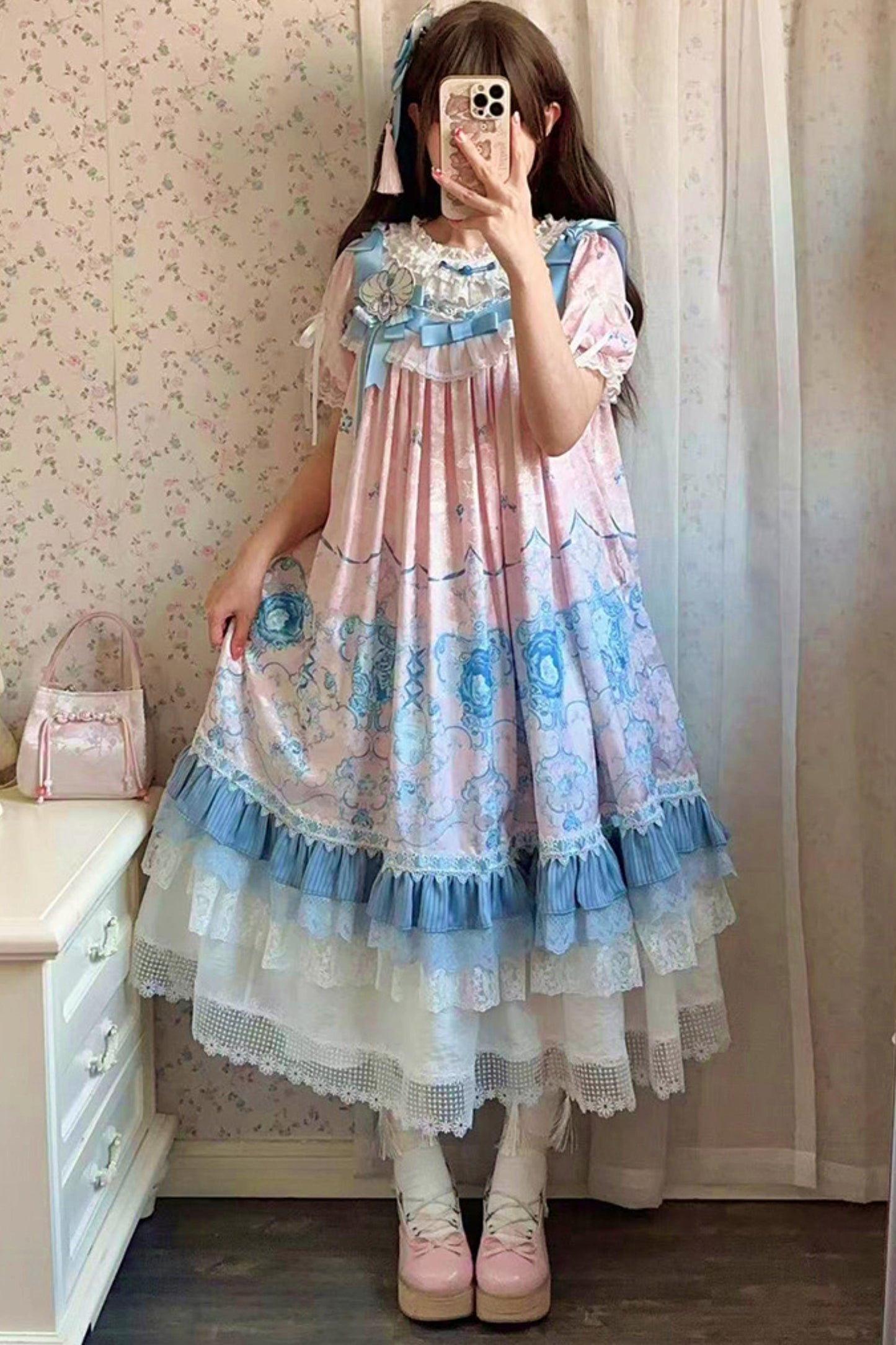 Blue and White Porcelain Lolita Dress