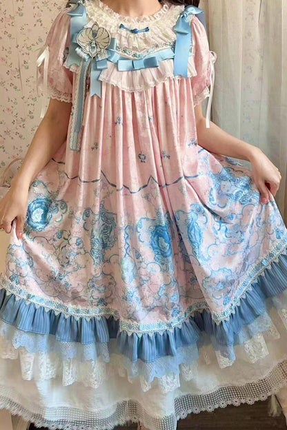 Blue and White Porcelain Lolita Dress
