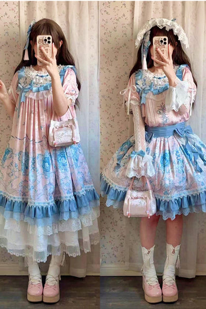Blue and White Porcelain Lolita Dress