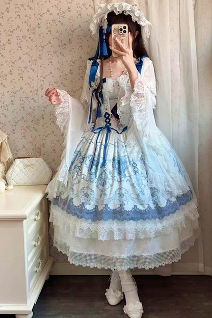 Blue and White Porcelain Lolita Dress