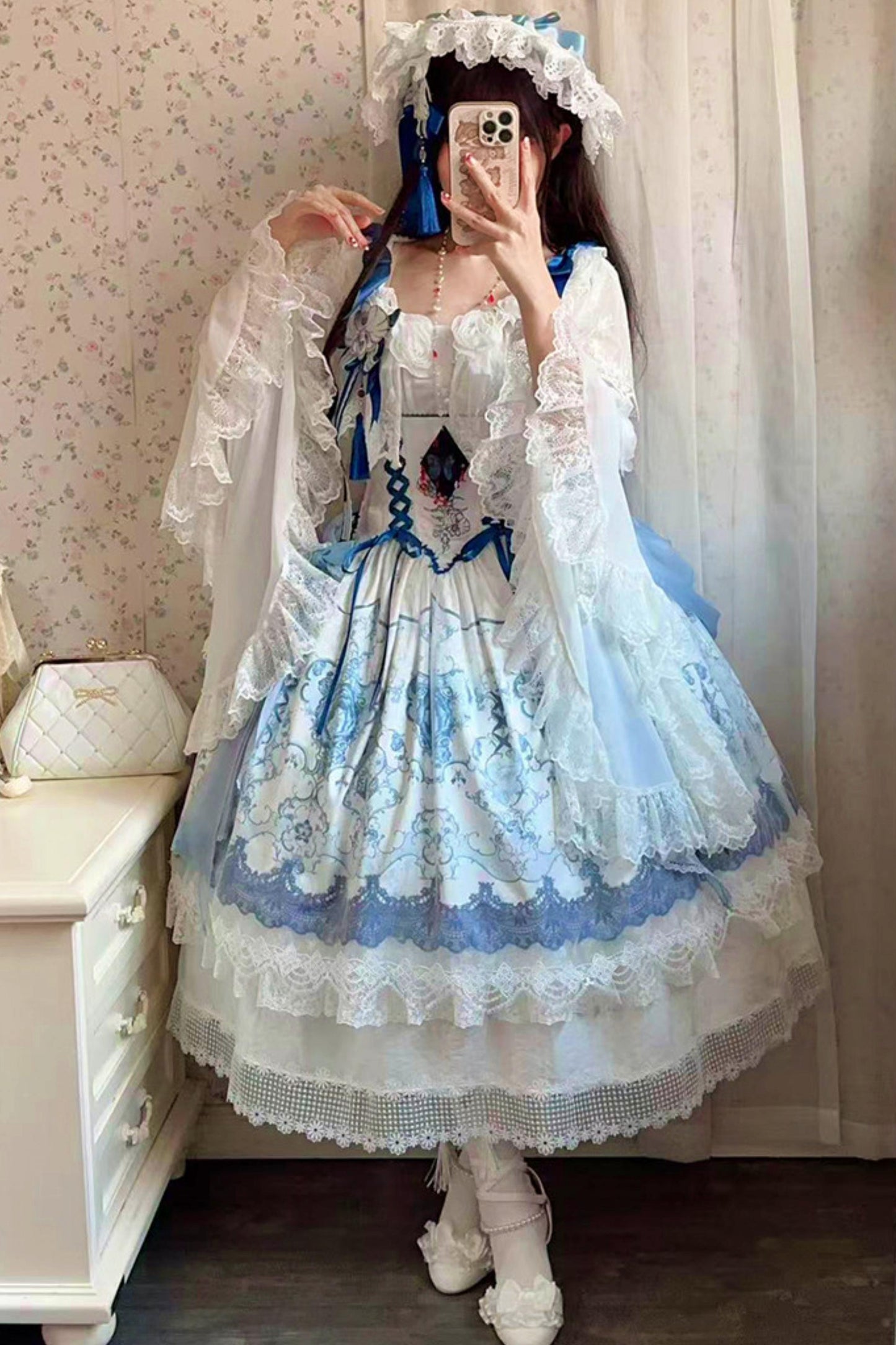 Blue and White Porcelain Lolita Dress
