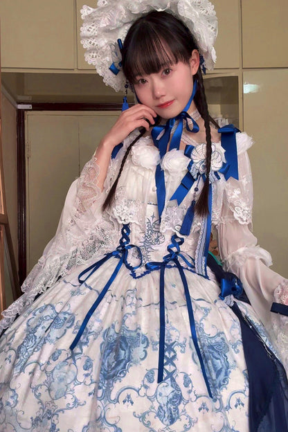 Blue and White Porcelain Lolita Dress