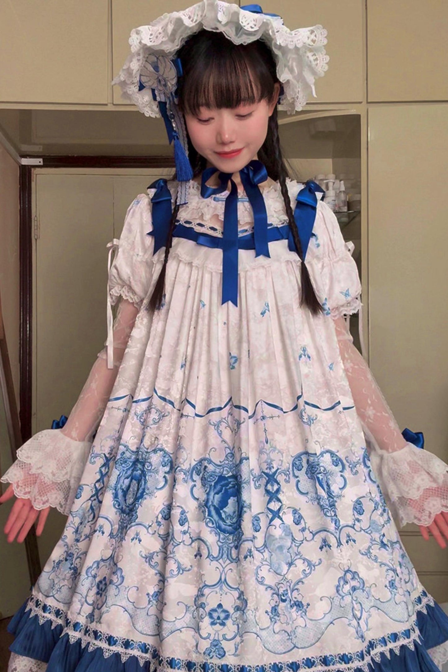 Blue and White Porcelain Lolita Dress