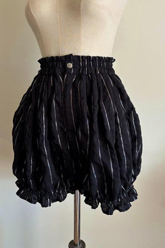 Black x Silver Stripe Pumpkin Pants