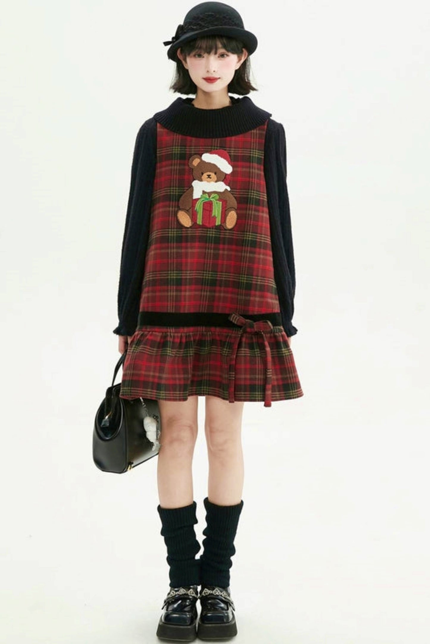 ヴィンテージレッドチェックドレス