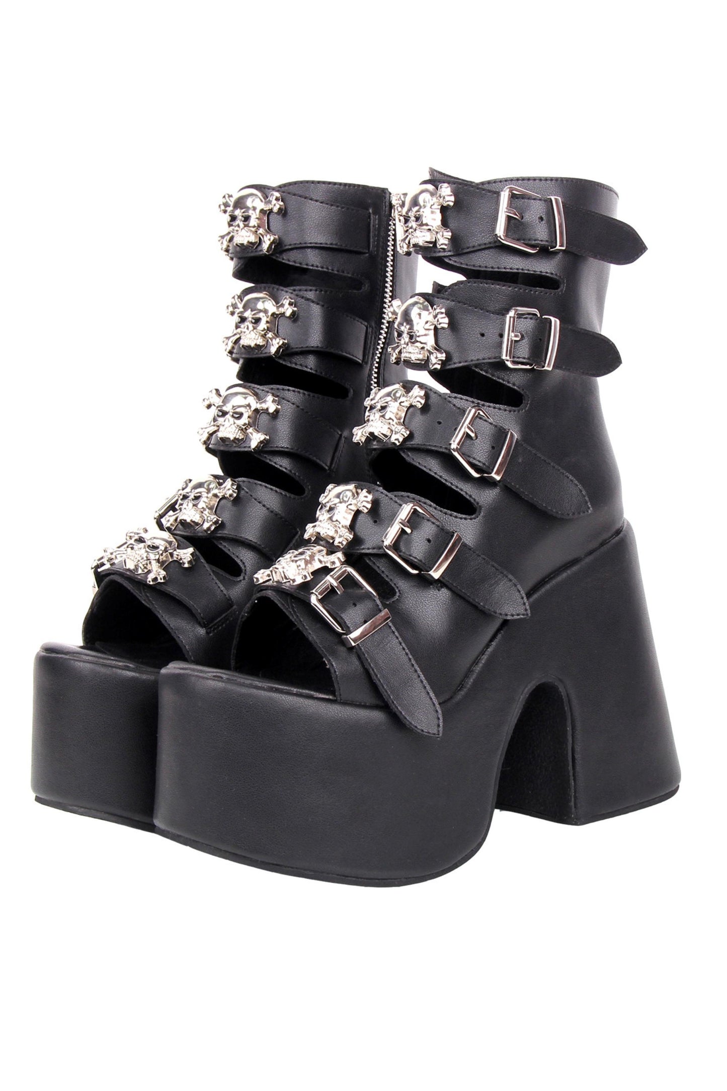 Punk-Sandalen mit Nieten und Plateausohle
