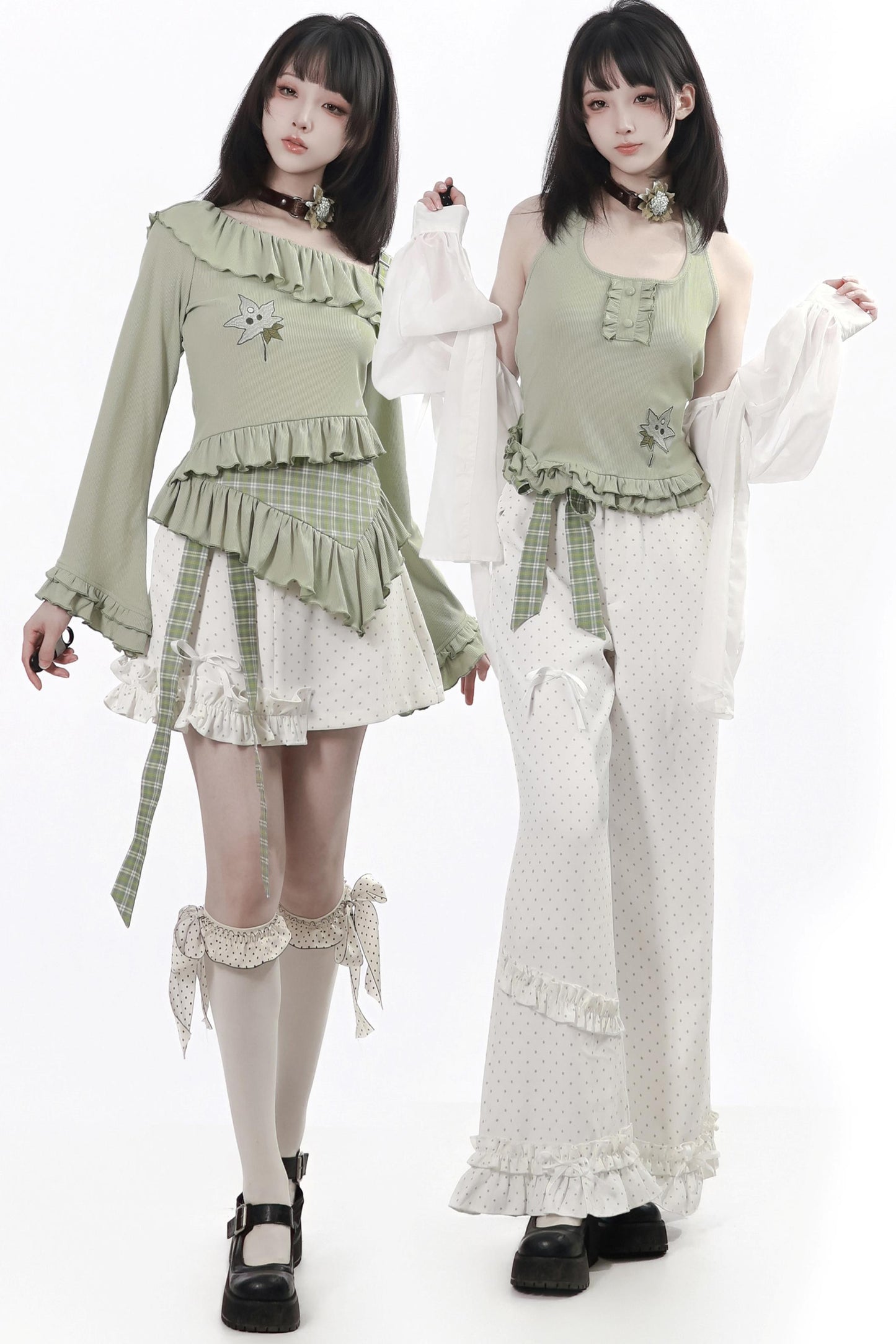Mintfarbenes Punkte-Set