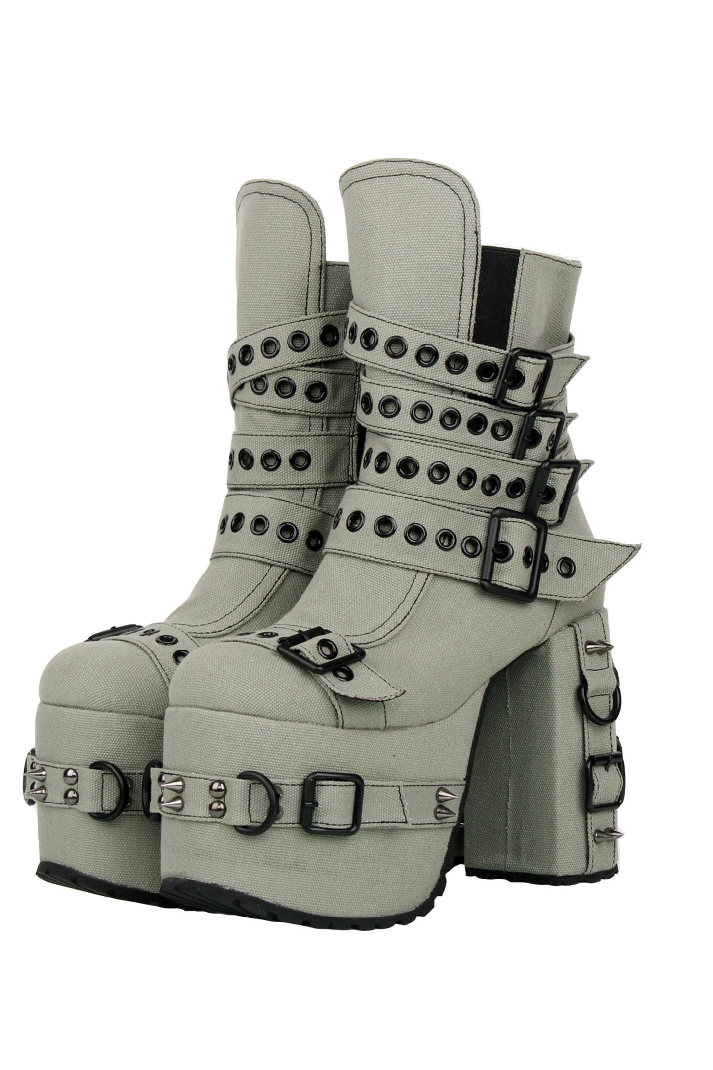 Plateau-Stiefel mit Nietenriemen