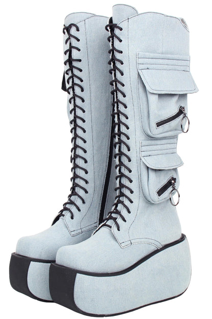 Punk-Plateau-Stiefel mit ultrahohem Absatz