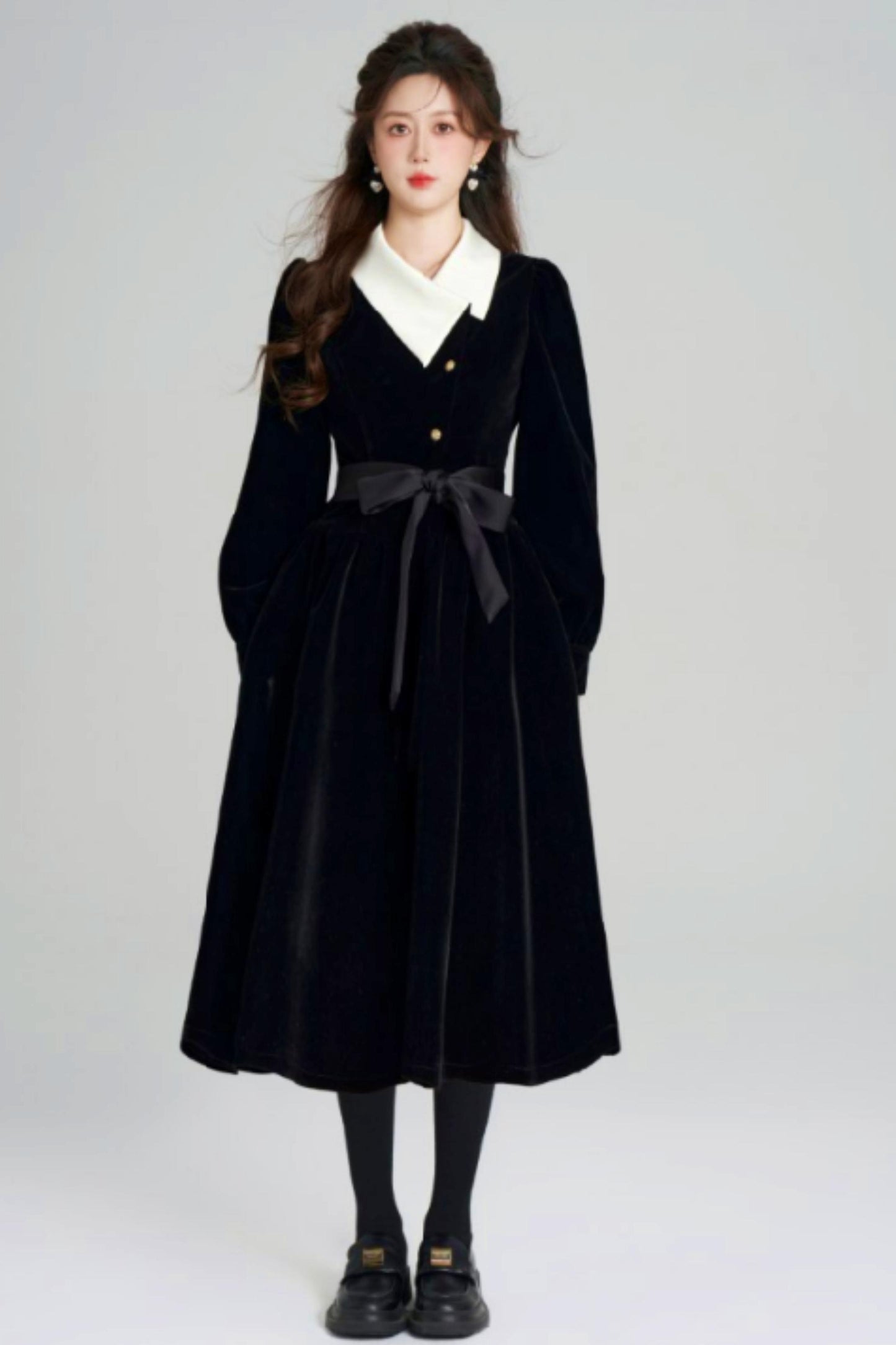 Black Velvet Hepburn Dress