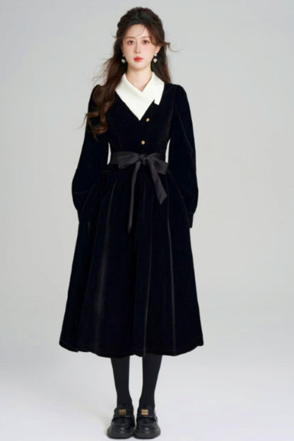 Black Velvet Hepburn Dress