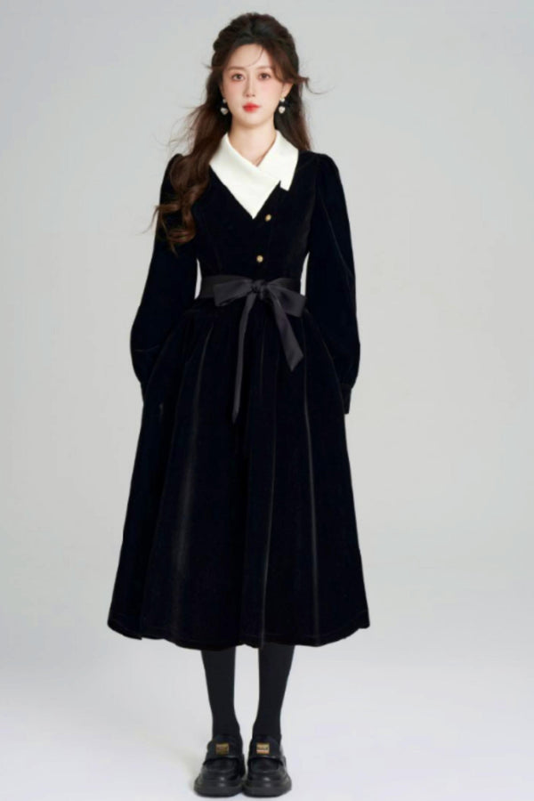 Black Velvet Hepburn Dress