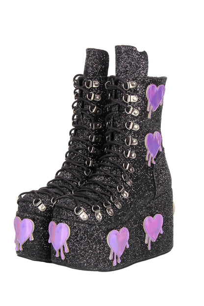 Glitzer-Subkultur-Herz-Plateau-Stiefel