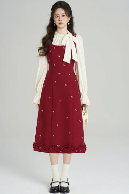 Sweet Red Vest Dress + Top