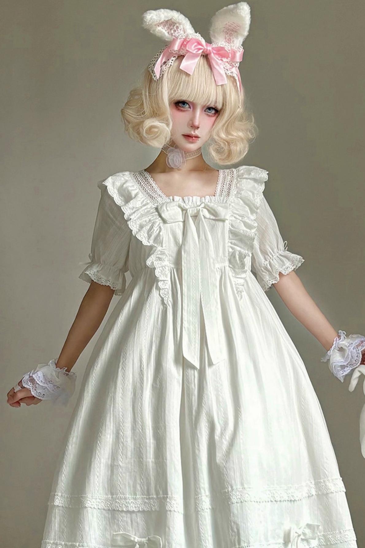 Lace Trim Lolita Long Dress + Short Dress