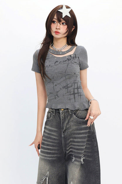 Y2K Sparkle Logo T-Shirt