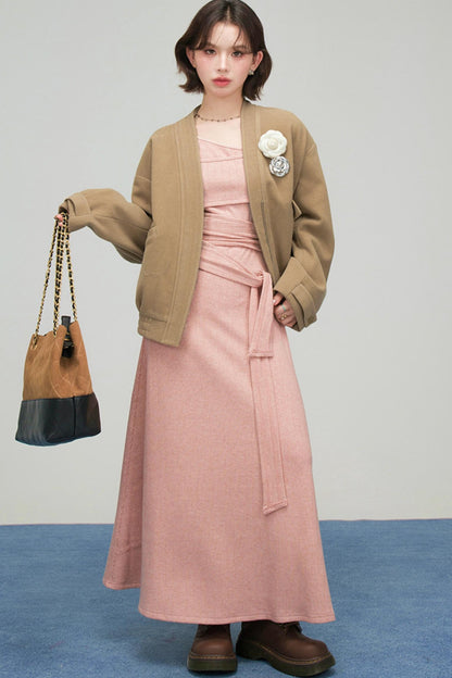 ラテクロワッサンブイネックジャケット