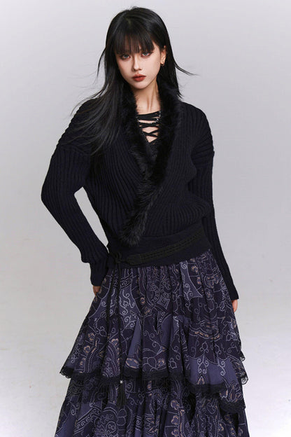 ソフトVネックニットセーター