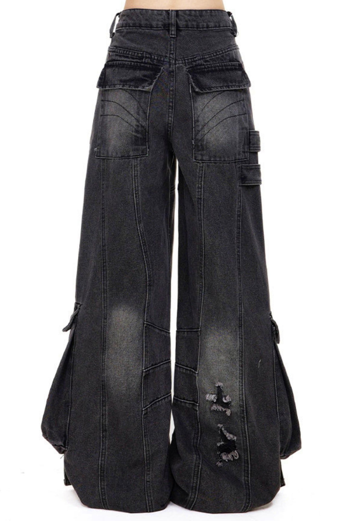 High Street Wash Wide Denim Pants