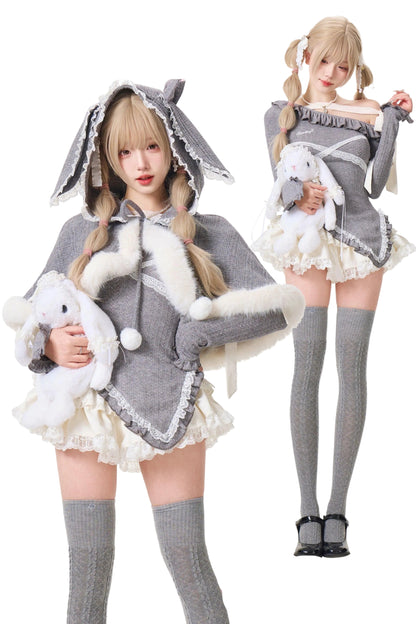 スイートケーキスカート+トップス+ケープコート