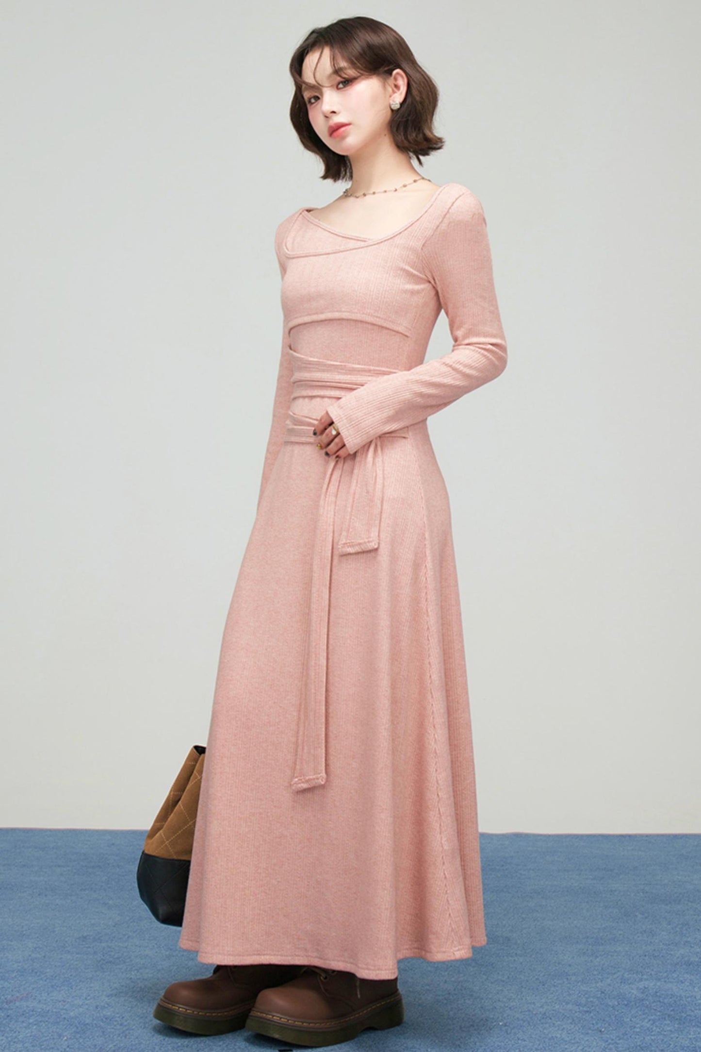 スイートロングニットドレス