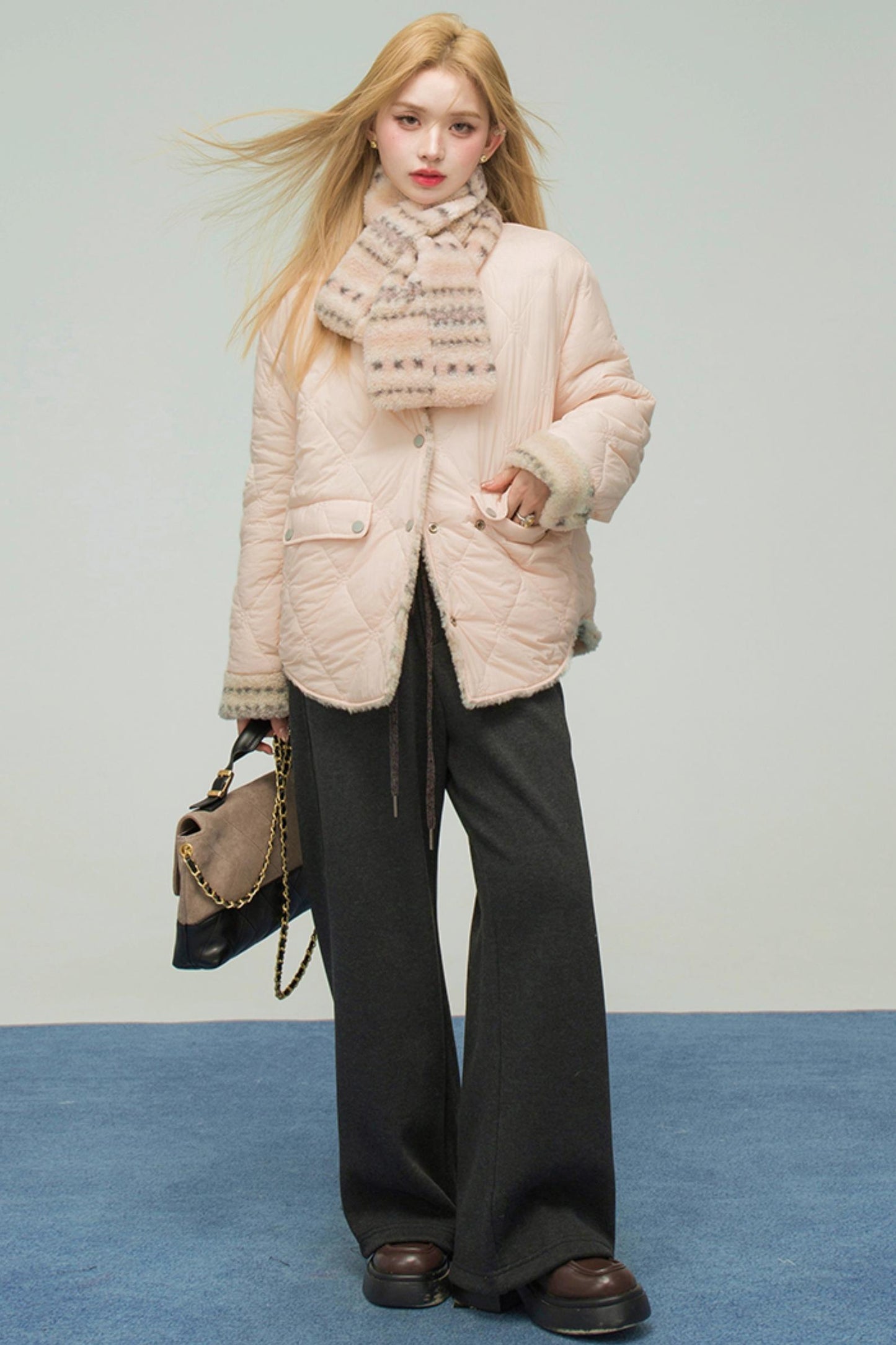 ローズピンクリバーシブルコットンジャケット