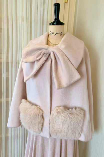 Ribbon Fur Coat + Fur Collar