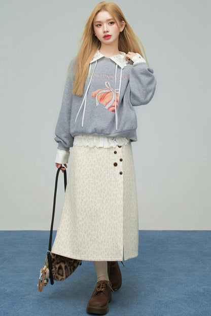 レオパードスウィートハートニットスカート