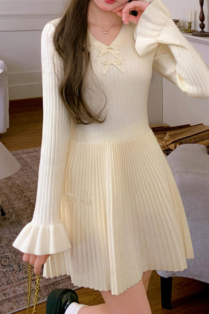 プリーツスイートニットドレス