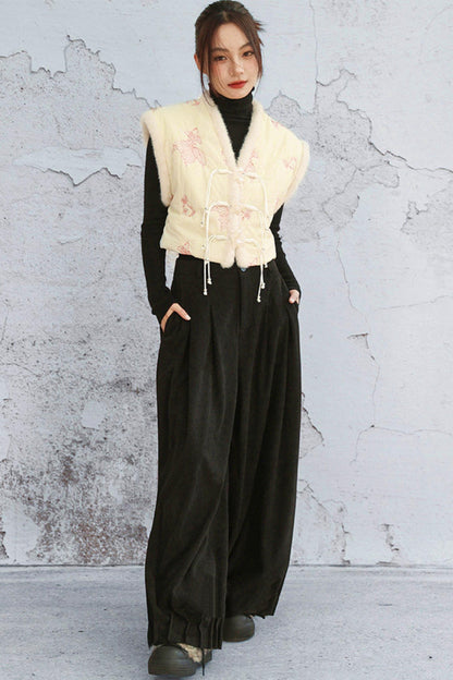 Three-dimensional corduroy pants