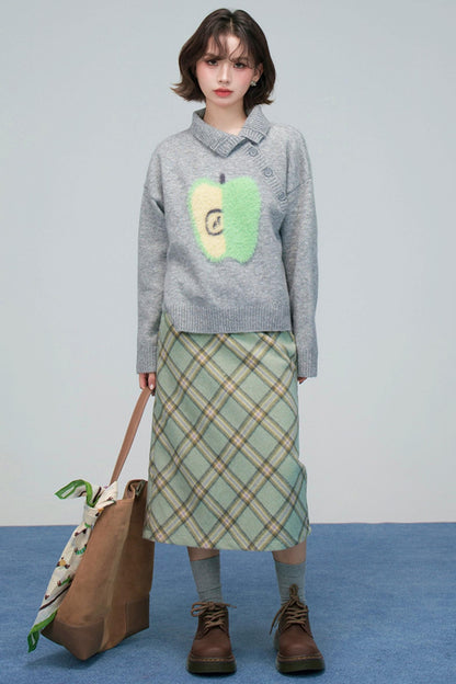 アップルラペルカラーセーター