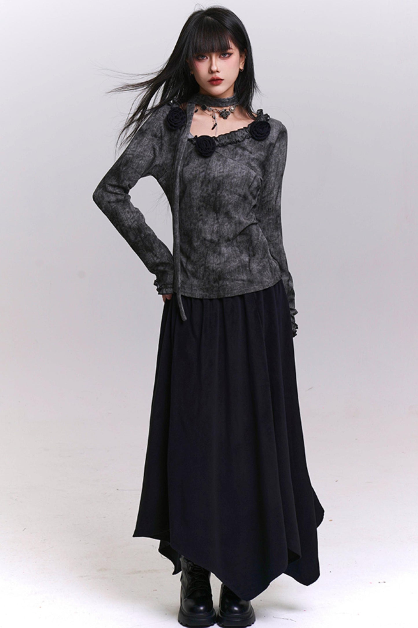 エレガントツーピーススカートセットアップ