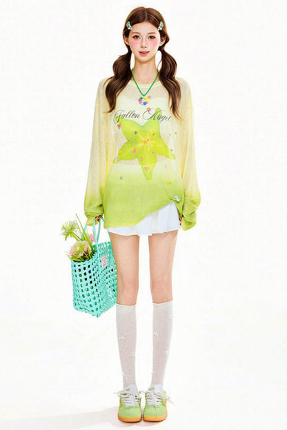 シアービビットグラデーショントップス