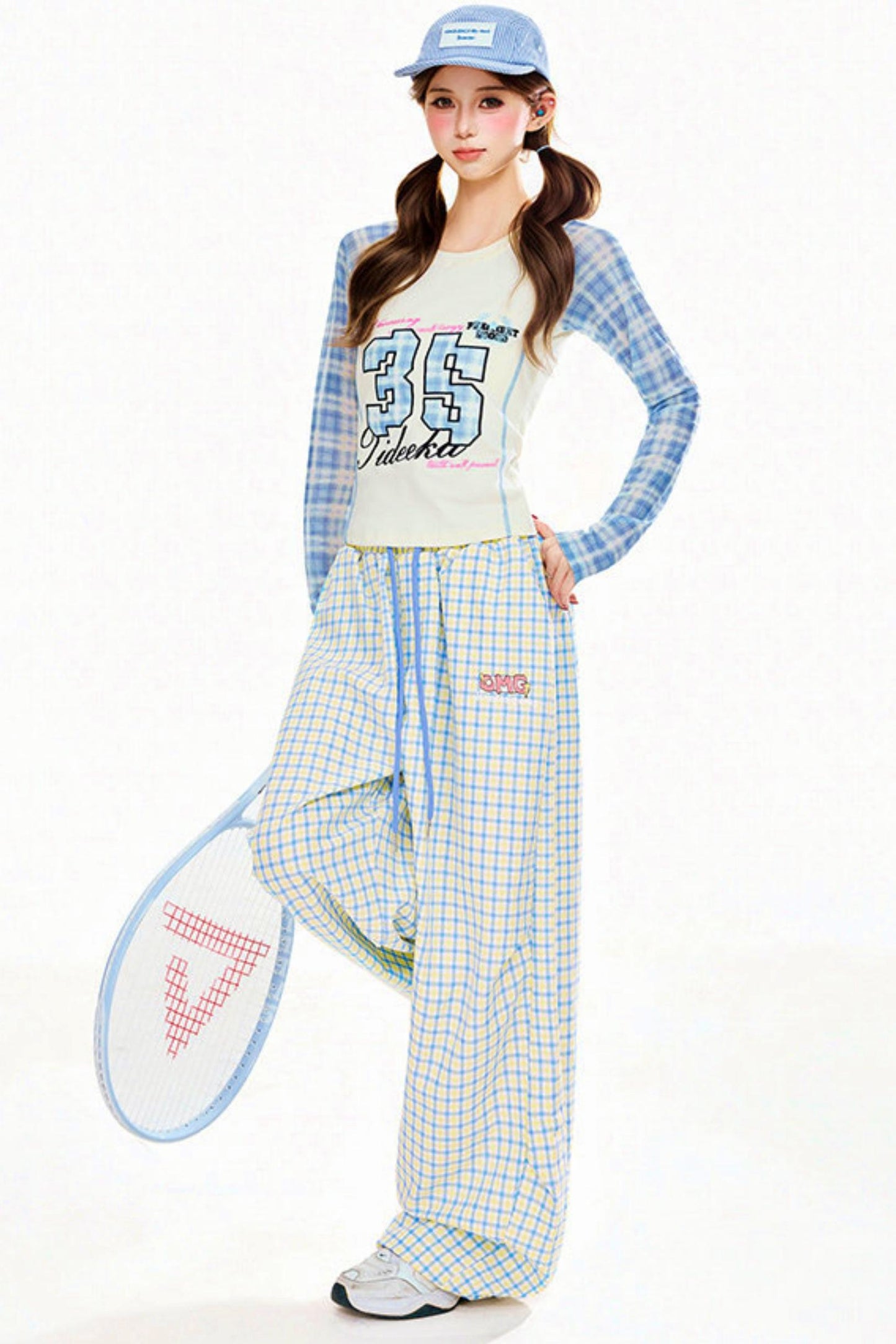 Plaid Patchwork Long Sleeve Top