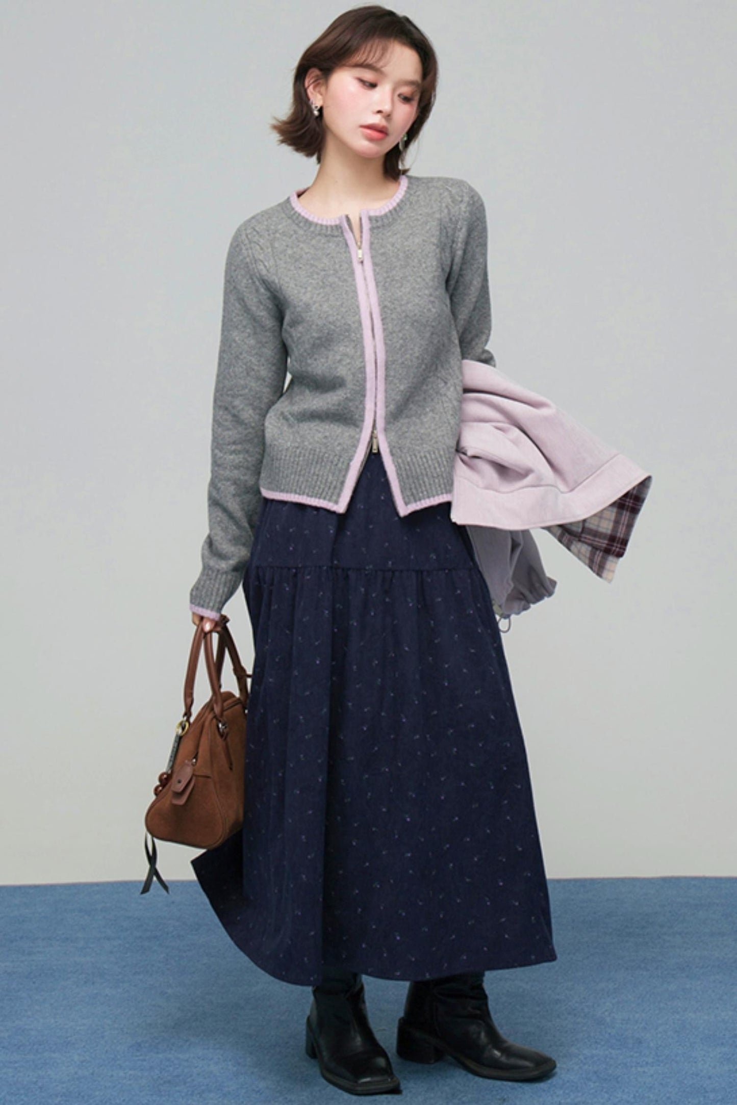 セリーングレーコントラストカーディガン