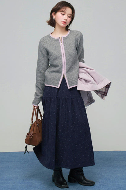 セリーングレーコントラストカーディガン