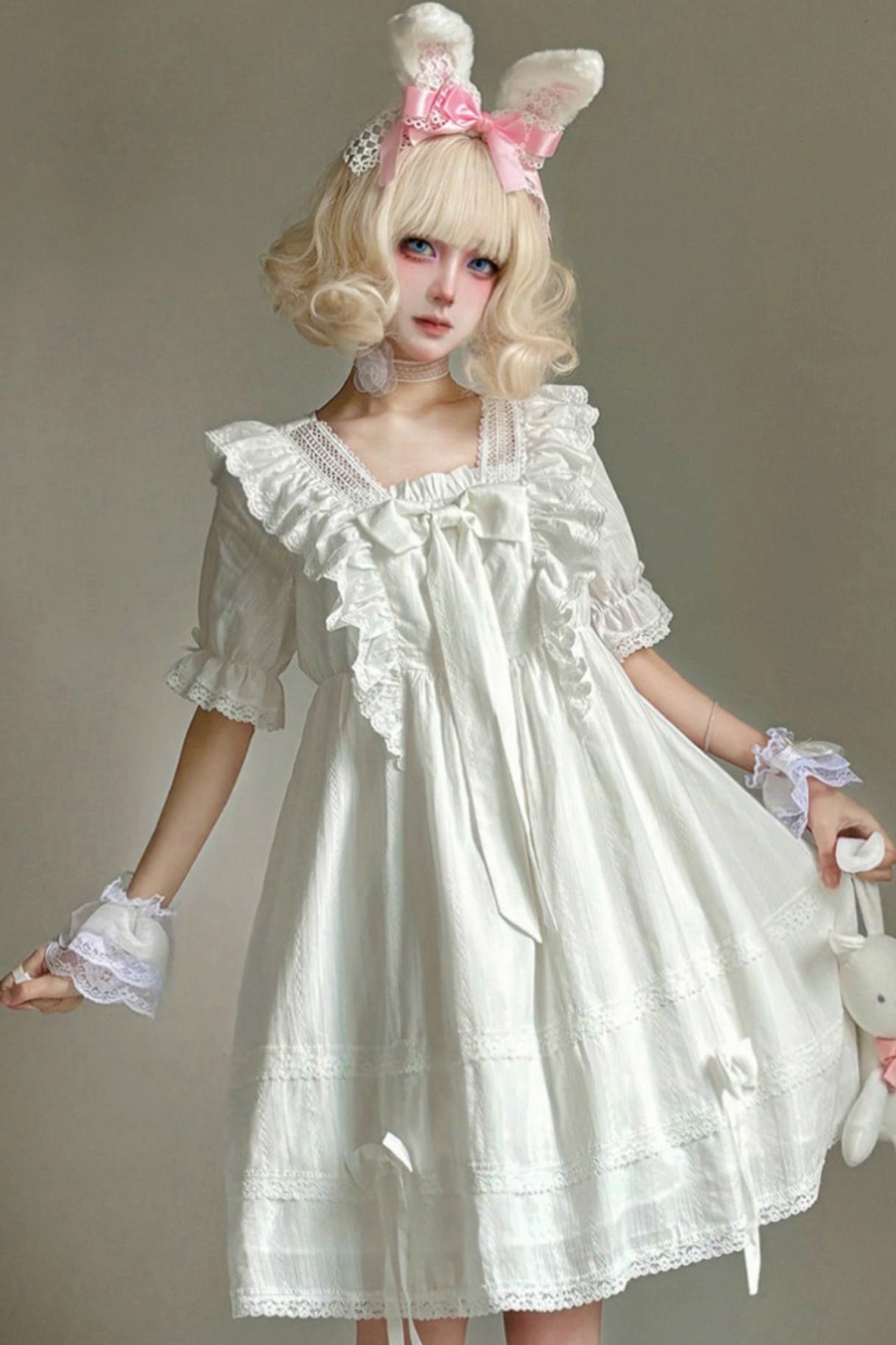 Lace Trim Lolita Long Dress + Short Dress