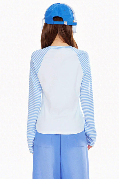 Striped Design Star Y2K Top