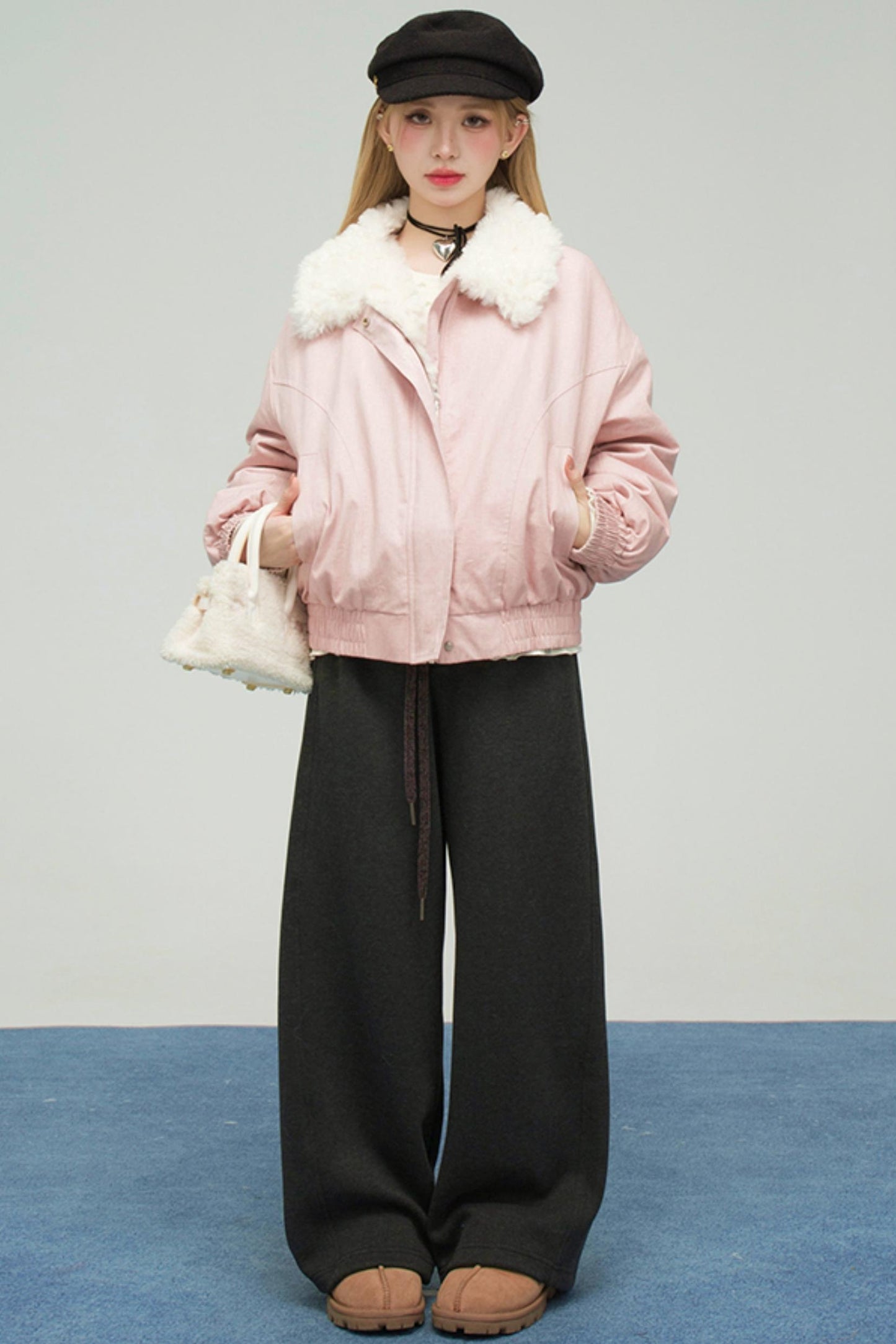 フラッフィーラムウールラペルコート