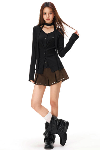 ファインリブドニットカーディガン