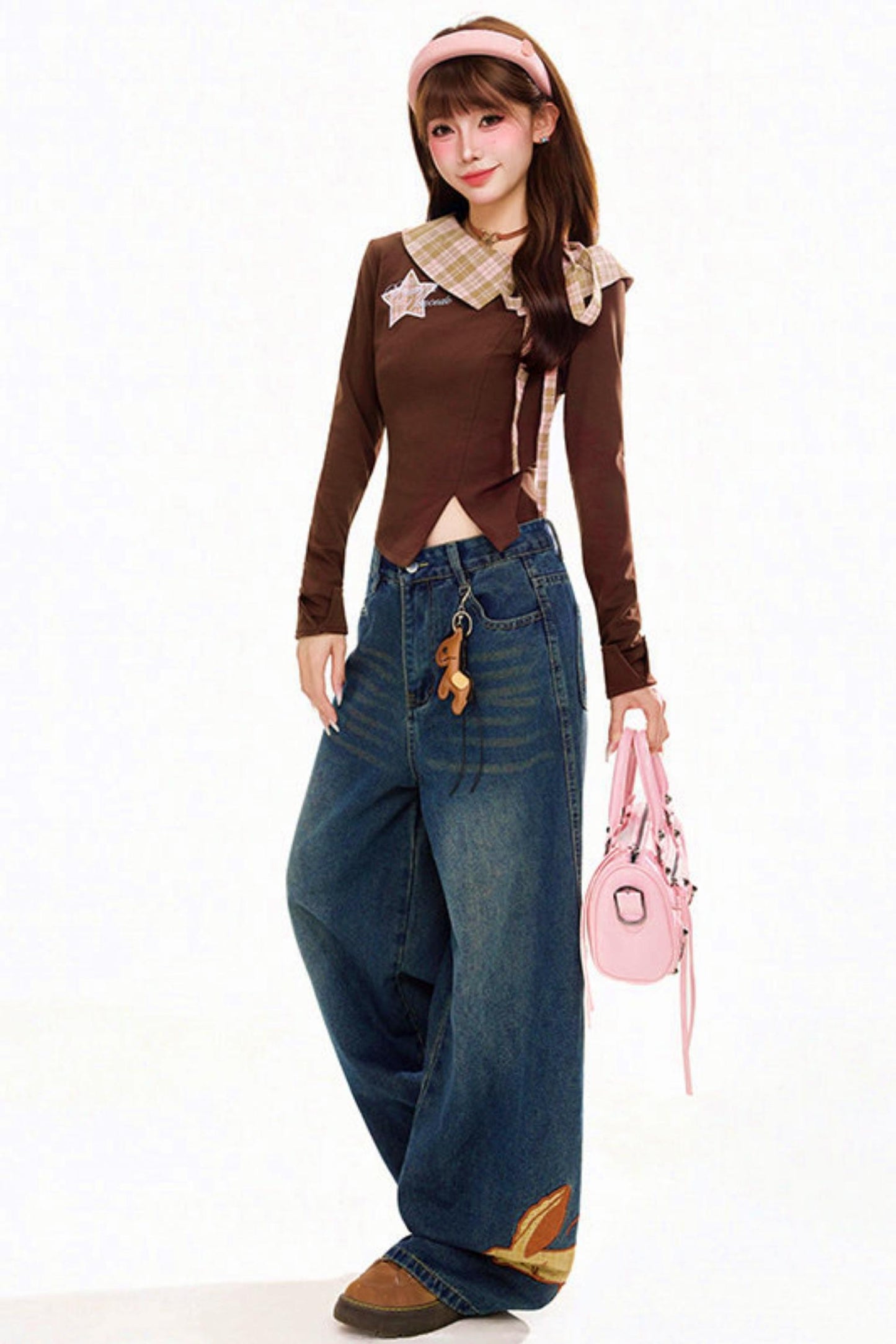 Retro Patchwork Plaid Top