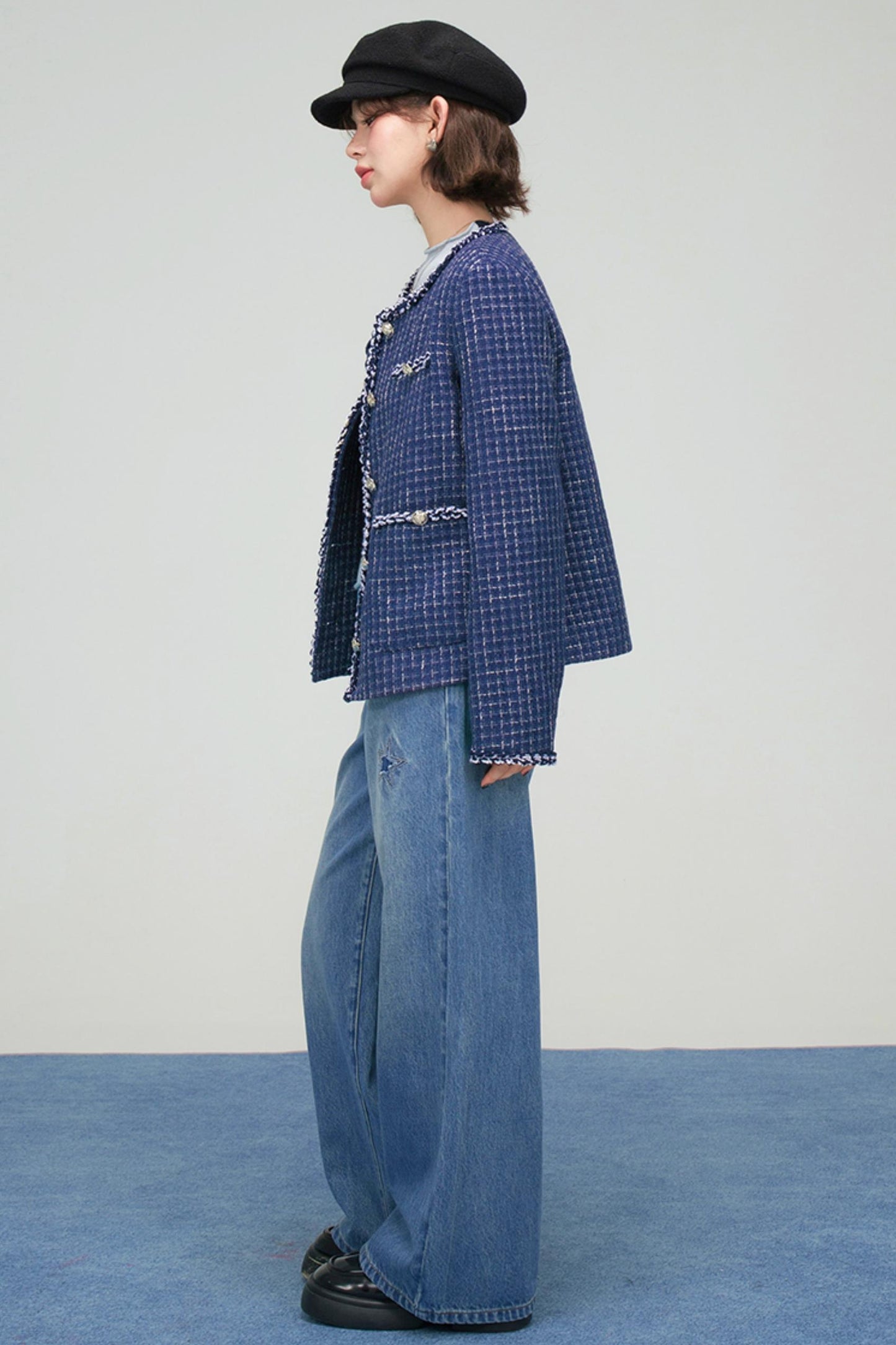 フロストブルースターパッチデニムパンツ