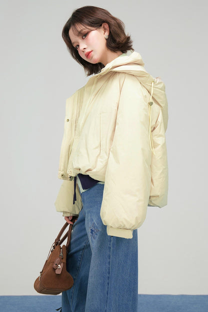 オートミールショートダウンジャケット