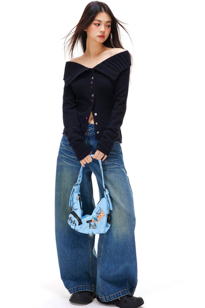 Off-Shoulder Knit Sweater