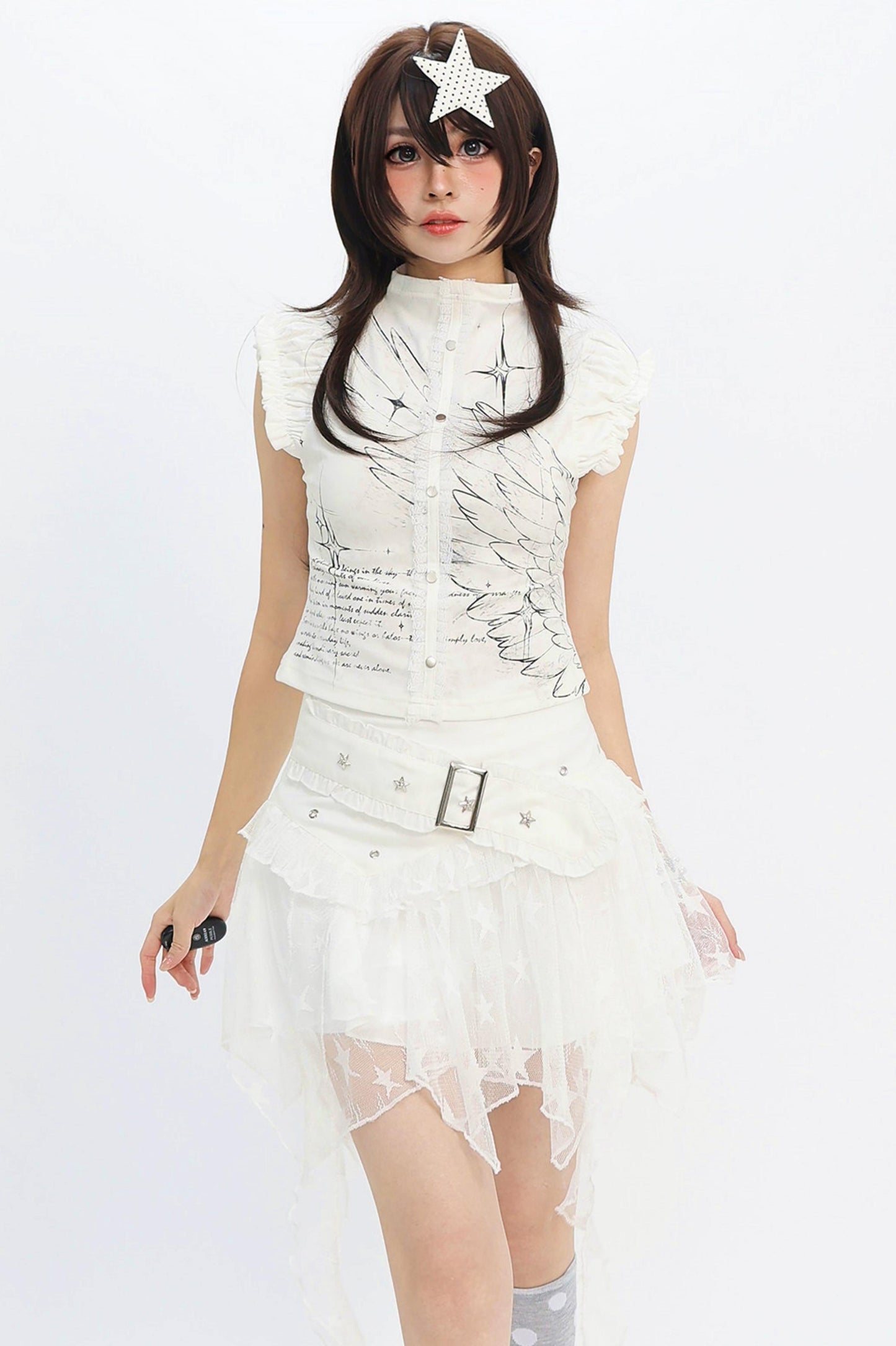 Angel Wing Ruffle Top