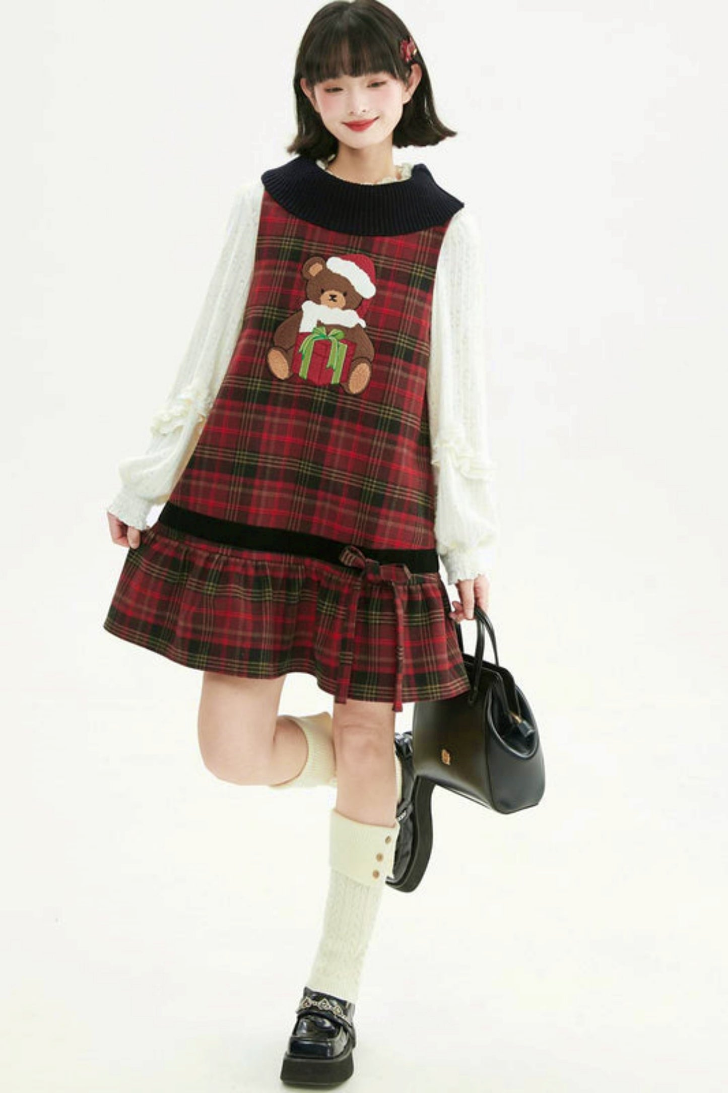 ヴィンテージレッドチェックドレス