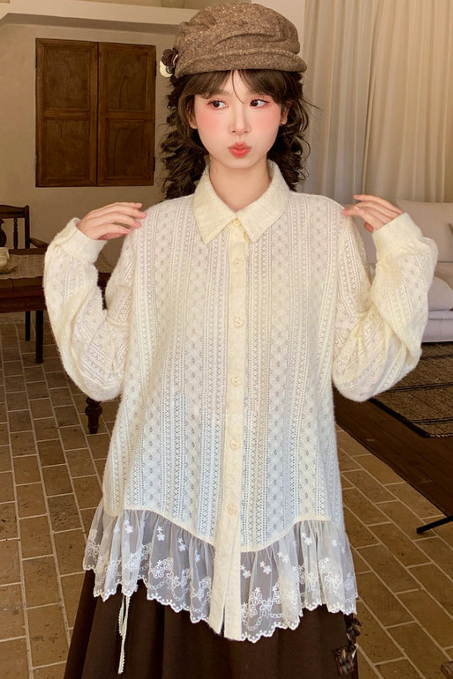 Mori Lace Patchwork Blouse