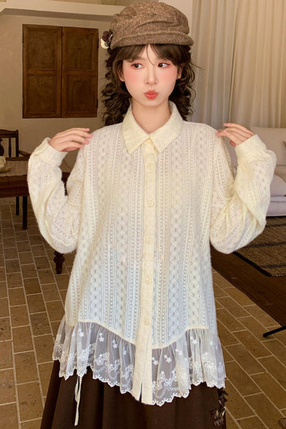 Mori Lace Patchwork Blouse